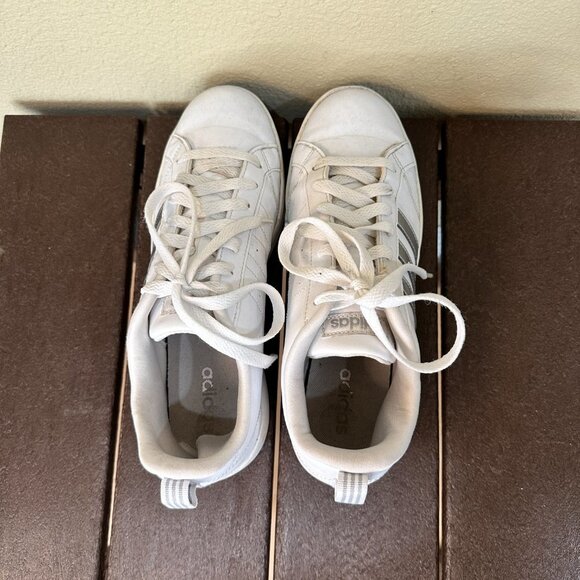 ADIDAS VS ADVANTAGE Sneakers Court Shoes Silver Stripe - 8.5 - Picture 6 of 9